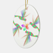 Rainbow Hummingbirds Küsst eine Blume Keramik Ornament (Links)