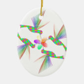 Rainbow Hummingbirds Küsst eine Blume Keramik Ornament (Vorne)