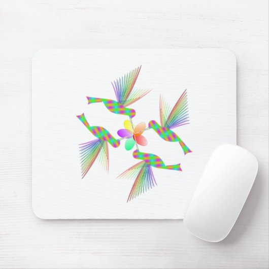 Rainbow Hummingbirds Küsst eine Blume Mousepad (Mit Mouse)