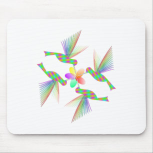 Rainbow Hummingbirds Küsst eine Blume Mousepad