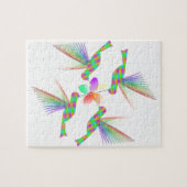 Rainbow Hummingbirds Küsst eine Blume Puzzle (Horizontal)