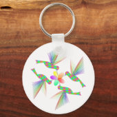 Rainbow Hummingbirds Küsst eine Blume Schlüsselanhänger (Vorderseite)