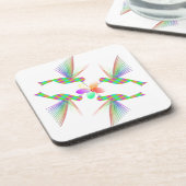 Rainbow Hummingbirds Küsst eine Blume Untersetzer (Linke Seite)