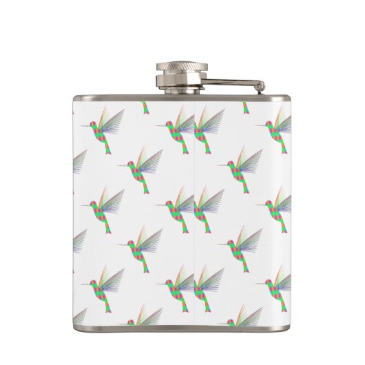 Rainbow Hummingbirds Pattern Flachmann (Rückseite)