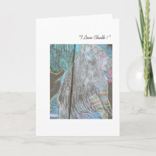 Rainbow Hund Chalk Party Card Karte