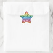 Rainbow-Hund-Pfote Stern-Aufkleber (Tasche)