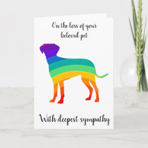 Rainbow Hund Silhouette Foto Beileid-Karte Feiertagskarte