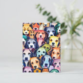 Rainbow Hunde, Postkreuzung Postkarte (Stehend Vorderseite)