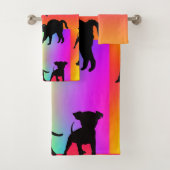 Rainbow Hunde und Katzen Poly Cotton Bath Handtuch Badhandtuch Set (Insitu)