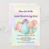 Rainbow Hunny Junting egg Happy Osterday Party Einladung (Vorne/Hinten)