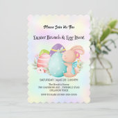 Rainbow Hunny Junting egg Happy Osterday Party Einladung (Stehend Vorderseite)