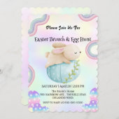 Rainbow Hunny Junting egg Happy Osterday Party Einladung (Vorne/Hinten)