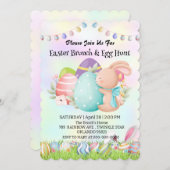 Rainbow Hunny Junting egg Happy Osterday Party Einladung (Vorne/Hinten)