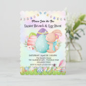 Rainbow Hunny Junting egg Happy Osterday Party Einladung (Stehend Vorderseite)