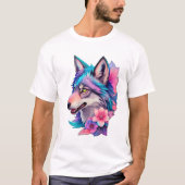 Rainbow Husky Cute Floral Dog Graphic T-Shirt (Vorderseite)