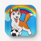 Rainbow Husky Pappteller (Vorderseite)