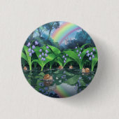 Rainbow hyacinth Schnecke Cartoon Button (Vorderseite)