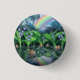 Rainbow hyacinth Schnecke Cartoon Button