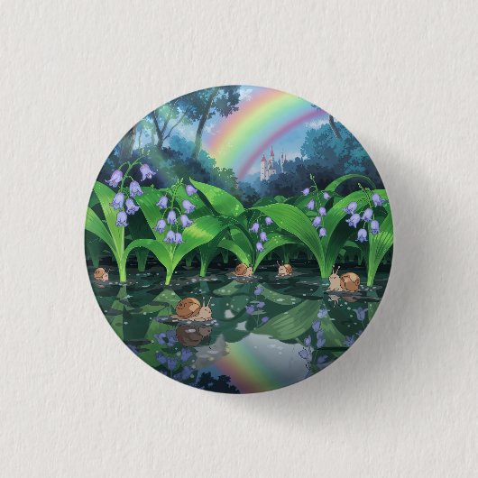 Rainbow hyacinth Schnecke Cartoon Button (Vorderseite)