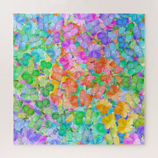Rainbow Hydrangea Blume Jigsaw Puzzle (Horizontal)