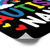 Rainbow I bin ein stolzer Autismus Nana Autismus B Poster (Ecke)