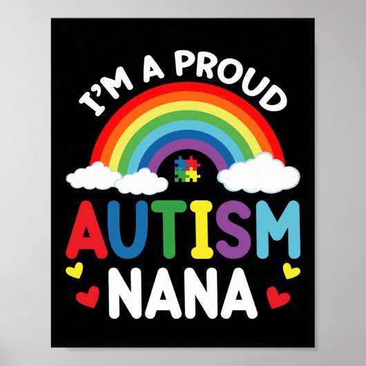 Rainbow I bin ein stolzer Autismus Nana Autismus B Poster (Vorne)