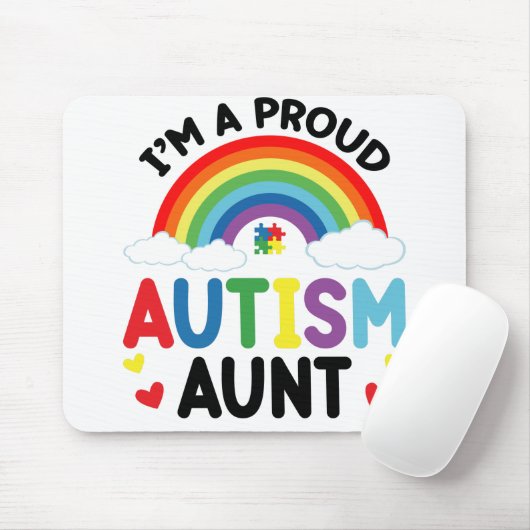 Rainbow I bin ein stolzer Autismus Tante Autismus  Mousepad (Mit Mouse)