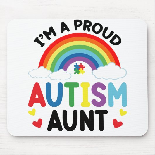 Rainbow I bin ein stolzer Autismus Tante Autismus  Mousepad (Vorne)