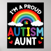 Rainbow I bin ein stolzer Autismus Tante Autismus Poster (Vorne)