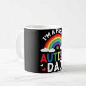 Rainbow I bin ein stolzer Autismus Vater Autismus Kaffeetasse (Vorderseite Links)