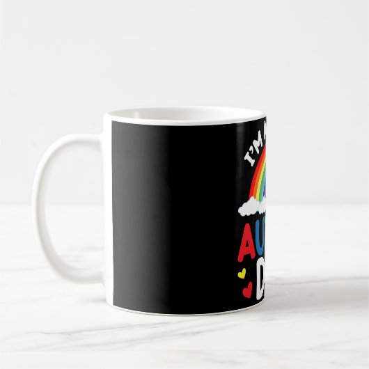 Rainbow I bin ein stolzer Autismus Vater Autismus Kaffeetasse (Links)