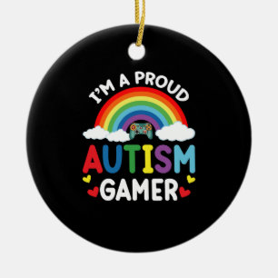 Rainbow I bin ein stolzes Autismus Gamer Autismus  Keramik Ornament