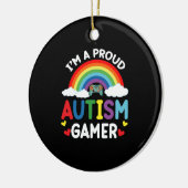 Rainbow I bin ein stolzes Autismus Gamer Autismus  Keramik Ornament (Links)
