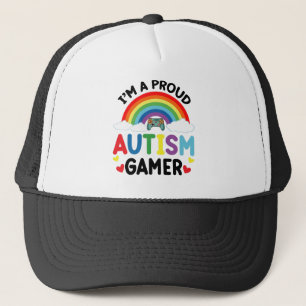 Rainbow I bin ein stolzes Autismus Gamer Autismus Truckerkappe