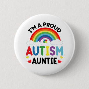 Rainbow I bin eine stolze Autismus Tante Autismus Button