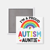 Rainbow I bin eine stolze Autismus Tante Autismus Magnet (Vorderseite/Rückseite)