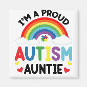 Rainbow I bin eine stolze Autismus Tante Autismus Magnet (Vorne)