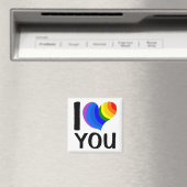 Rainbow "I [Herz] You" Magnet (In Situ (Geschirrspüler))
