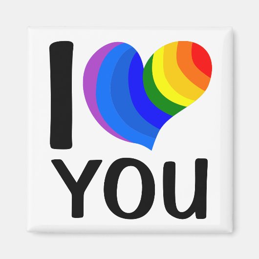 Rainbow "I [Herz] You" Magnet (Vorne)