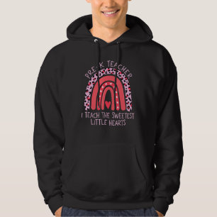 Rainbow I lehrt süße Herzen Pre-K Lehrerin Vale Hoodie