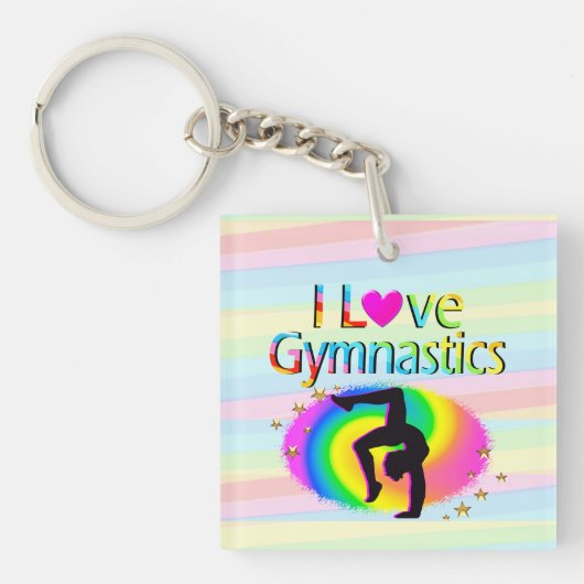 RAINBOW I LIEBE GYMNASTICS KEY CHAINS SCHLÜSSELANHÄNGER (Vorderseite)