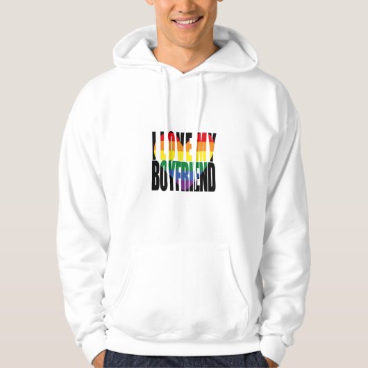 Rainbow I Liebe My Boyfriend Heart Hoodie (Vorderseite)