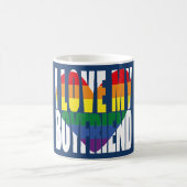 Rainbow I Liebe My Boyfriend Heart Kaffeetasse (Mittel)