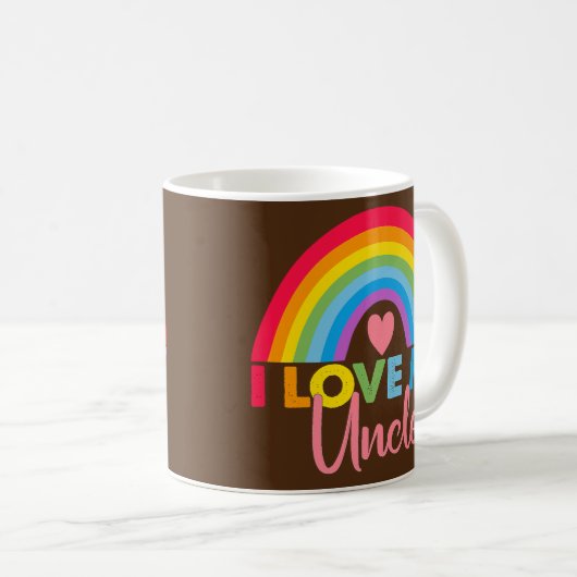 Rainbow I Liebe My Oncles Stolz Liebe Ihr Stolz Kaffeetasse (VorderseiteRechts)