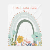 Rainbow I Liebe You GiGi Blue mit Blume Fleecedecke (Vorderseite)