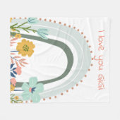 Rainbow I Liebe You GiGi Blue mit Blume Fleecedecke (Vorderseite (Horizontal))