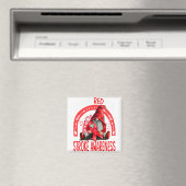 Rainbow I Wear Red Stroke Awareness Gnomes Magnet (In Situ (Geschirrspüler))