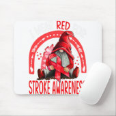 Rainbow I Wear Red Stroke Awareness Gnomes Mousepad (Mit Mouse)