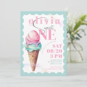 Rainbow Ice Cream Sweet One First 1st Birthday Einladung (Stehend Vorderseite)