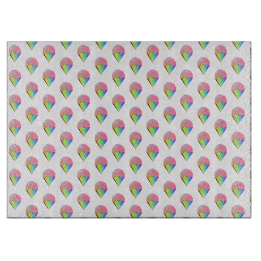 Rainbow Ice Creme Cone Glass Cutting Board Schneidebrett (Vorderseite)